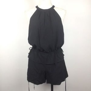 CLUB MONACO Black Halter Summer Romper